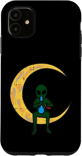 Vista 8 de iPhone 16 Alien Smoking Bong High Moon Cool Weed CBD Cannabis Gift Case