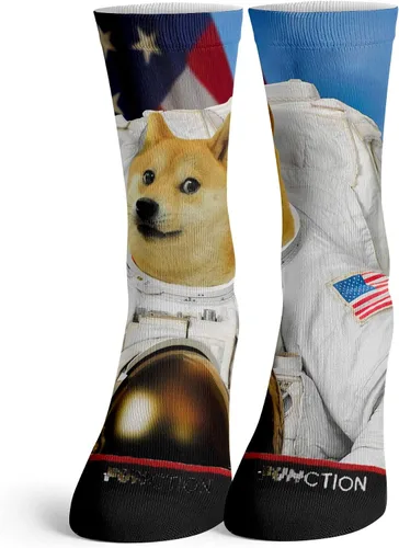 Vista 2 de Function - Dog Coin Astronaut Crypto Currency Rocket To The Moon Stock Market Fashion Socks