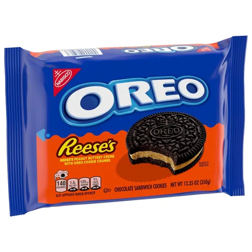 Vista 8 de OREO REESE'S Galletas sándwich de chocolate con crema de maní, 12.35 onzas (paquete de 2)