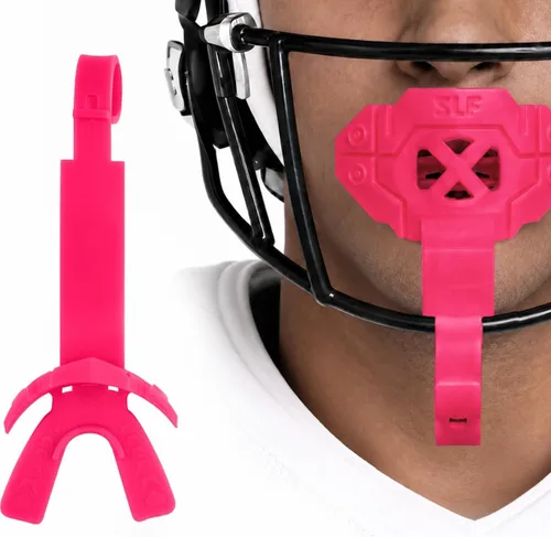 Vista 12 de SLEEFS X - Protector bucal de fútbol con correa para protección contra Negro