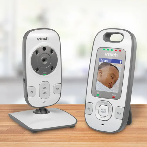 Vista 2 de VTech Safe & Sound vídeo para monitor de bebé con visión nocturna IR automática, Blanco/Gris