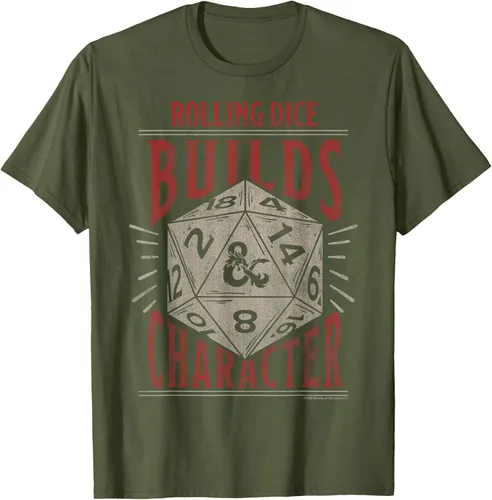Vista 4 de Dungeons & Dragons Camiseta de manga corta con personajes Rolling Dice Builds, Negro