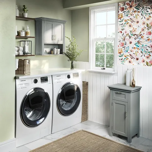Vista 10 de RiverRidge - gabinete de baño, 1 puerta, Madera Manufacturada, Gris