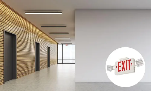 Vista 8 de Señal de salida LED básica de Lithonia Lighting/combo de luz de emergencia, señal de salida y luces de emergencia conmutables rojo/verde