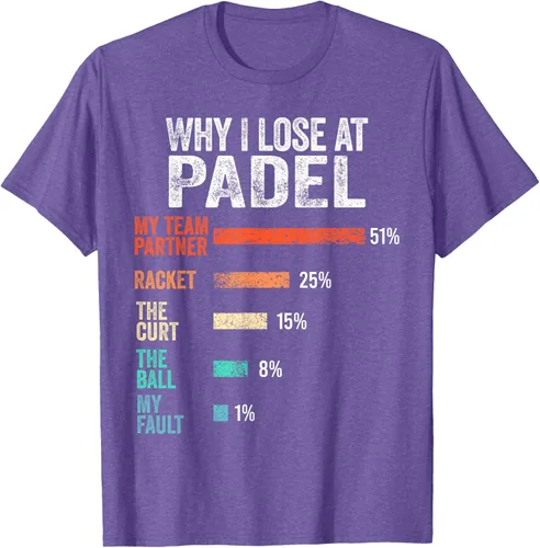 Vista 11 de Why I Lose at Padel Funny Game Padel Hombres Mujeres Camiseta de Padel