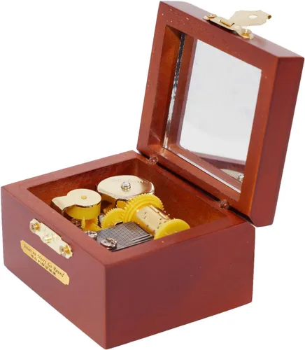 Vista 7 de Youtang - Caja de música de madera tallada con mecanismo de cuerda, regalo de Navidad, cumpleaños, Día de San Valentín