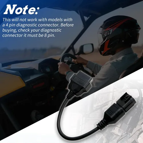 Vista 5 de XTPTFABS Cable conector de diagnóstico de 16 pines hembra a 8 pines CAN EOBD OBD2 OBDII compatible con Polaris ATV motocicleta Slingshot (solo cable)