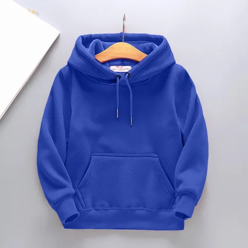 Vista 2 de Sudadera con capucha cepillada de manga larga para niños y niñas, sudadera con capucha gruesa y cálida con cordón