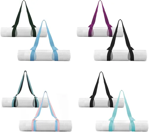Vista 5 de Paquete de 2 correas para esterilla de yoga para llevar, soporte para esterilla de yoga, arnés ajustable para esterilla de yoga