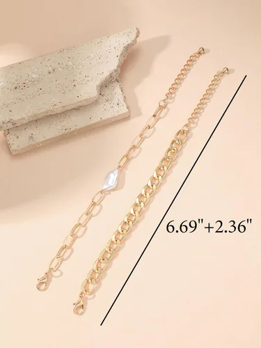 Vista 65 de Long tiantian Pulsera de oro gruesa para mujer, pulseras de oro delicadas, pulseras para mujer, pulseras apilables de eslabones de cadena