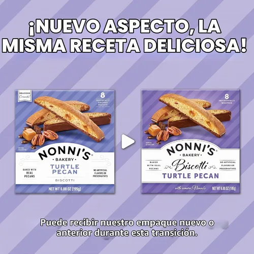 Vista 9 de Nonni's Galletas de nuez y tortuga, galletas gourmet, envueltas individualmente, 8