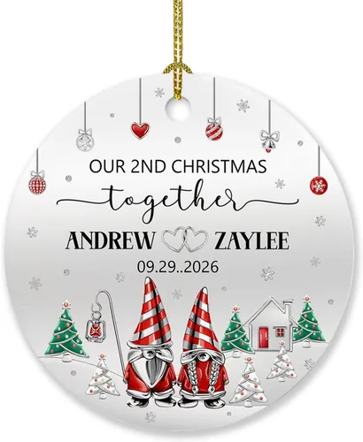 Vista 13 de Adorno personalizado para árbol de Navidad con nombre y año, regalo para mi nuevo apartamento, adorno personalizado para primera Navidad en un nuevo