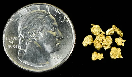 Vista 4 de Alaskan Yukon Gold Rush Nuggets #8 Malla 0.04 oz de multas