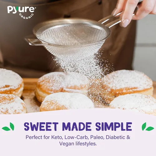 Vista 9 de Pyure Edulcorante Orgánico en Polvo Sustituto de Azúcar Glas Sin Azúcar para Repostería Keto, Sin Gluten, Cero Calorías, Cero Carbohidratos
