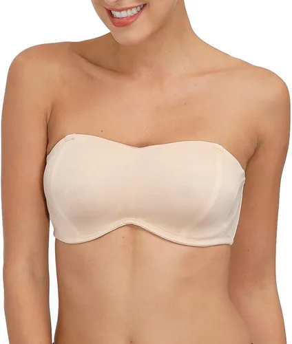 Vista 2 de DHX Brasier bandeau sin tirantes para mujer con correas transparentes, almohadillas extraíbles multidireccional, tallas grandes, para busto grande