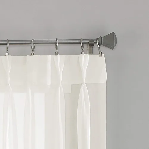 Vista 3 de Curtainworks Soho Panel de Cortina Transparente de Gasa con Pliegues Pinzados, 29 por 63 pulgadas, Ostra