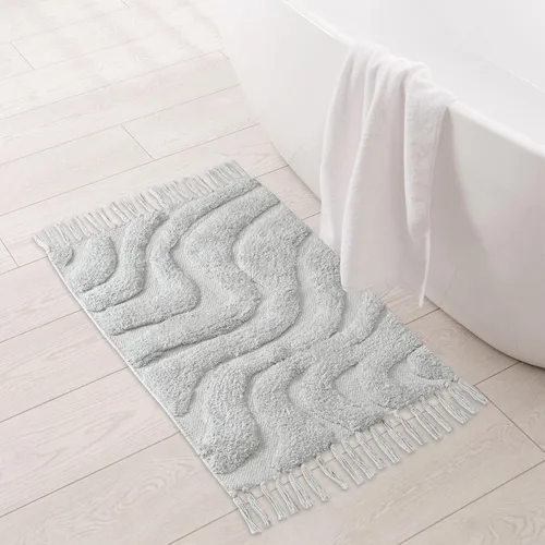 Vista 9 de Folkulture Alfombras de baño (24 x 17) Alfombras de baño Alfombra de baño o ducha 100% algodón Alfombra antideslizante para bañera Alfombra