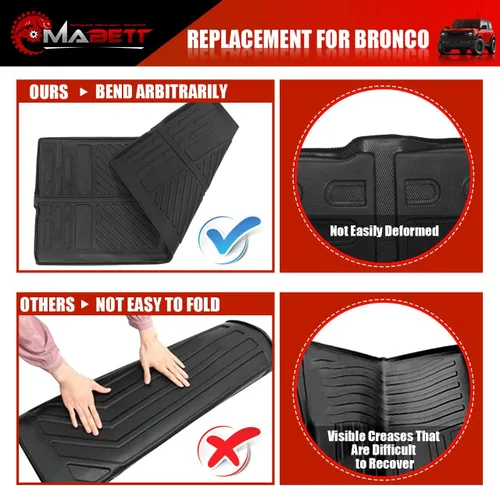 Vista 3 de Mabett - Forro de carga para accesorios Ford Bronco 2021-2026, solo 2 puertas Not for Bronco Sport or 4-Door, Raised-Lip Spill Containment