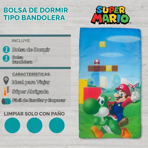 Vista 2 de Franco Slumber-Bags - Juego de 2 bolsas para dormir y bolsa de dormir para niños Super Mario