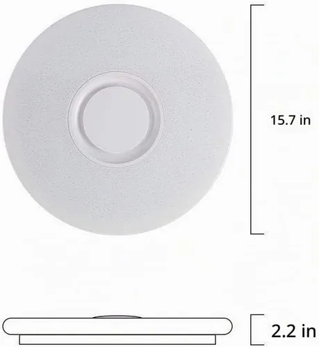 Vista 7 de Lámpara de techo con música WiFi mejorada con altavoz Bluetooth y control WiFi inteligente estrella de 15 pulgadas