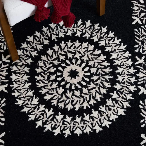 Vista 7 de SAFAVIEH Empire Collection - Alfombra de pasillo, 2 pies 3 pulgadas x 9 pies, negro y marfil, lana de medallón hecha a mano, ideal para zonas