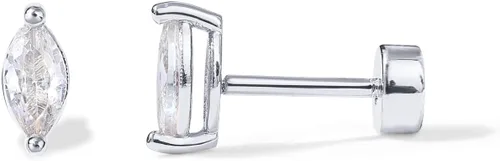 Vista 23 de PAVOI Dainty Flat Back Earrings for Women, 14K Gold Plated CZ Stud Piercing