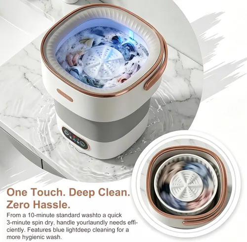 Vista 3 de Portable Washing Machine 20L, Foldable Mini Washer & Spin Dryer combo with 3 Modes, small laundry machine for RV, Camping, Dorm, Apartment, Travel