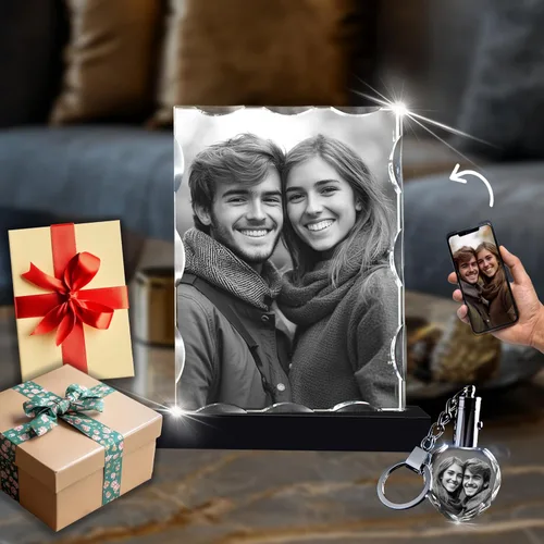 Vista 16 de CAPTUR3D Foto de cristal de alta calidad con base de luz LED, regalos conmemorativos personalizados para mamá, papá, esposa, hombres, seres