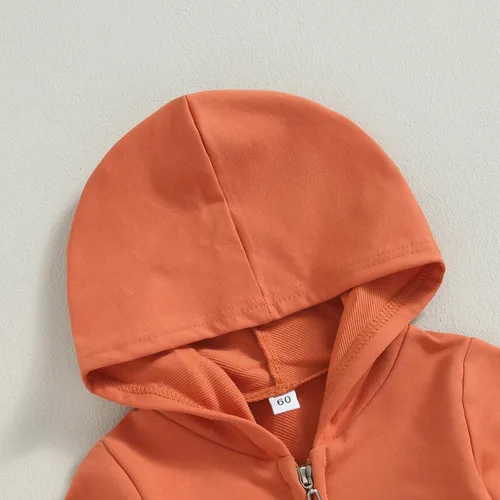 Vista 4 de Ropa de bebé recién nacido, con capucha, de manga larga, con cremallera, para otoño e invierno