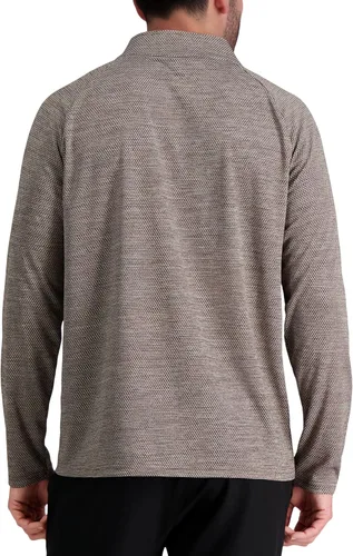 Vista 2 de HAGGAR Mens Long Sleeve Performance Zip Up Shirt (Full and 14 Zip)