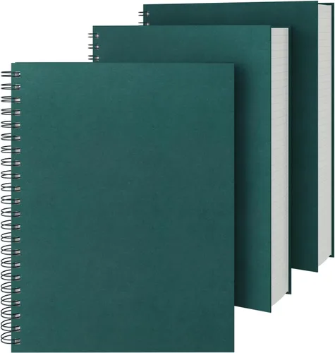 Vista 11 de EUSOAR Cuadernos para el trabajo, 1 paquete A4 de 8.3 x 11.2 pulgadas, tapa dura, rayado en espiral con renglones universitarios, 240 páginas