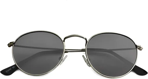 Vista 5 de Kursan Gafas de sol polarizadas de metal redondas pequeñas para hombres y mujeres, lentes espejadas, gafas de sol clásicas circulares