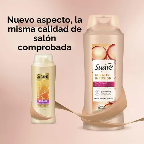 Vista 2 de Suave Professionals - Champú para el cuidado del color para el cabello tratado con color, infusión de queratina, champú protector de color, 28 onzas