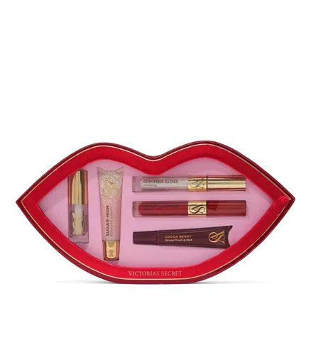 Vista 2 de Victoria's Secret Set de regalo de 5 piezas de brillo de labios surtido, brillo con sabor para mujeres