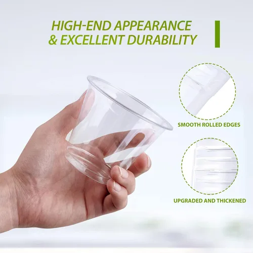 Vista 5 de Lilymicky Paquete de 200 vasos de plástico transparente de 9 onzas, vasos desechables de plástico de 9 onzas, transparentes, para fiestas