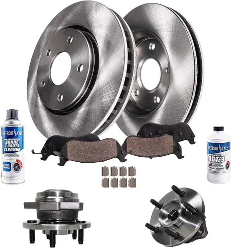 Vista 22 de Detroit Axle - Rotores de freno para Jeep Compass 2015-2022 Renegade 2016-2022 Fiat 500X 2016-2022, 2018, 2019, 2020, 2021. Reemplazo de rotores