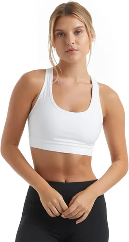 Vista 4 de Hanes Sujetador deportivo de compresión con espalda cruzada para mujer