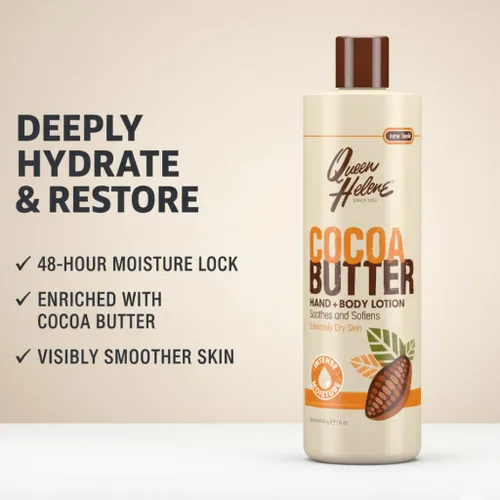 Vista 3 de Queen Helene Loción para manos y cuerpo de manteca de cacao – Fórmula ultra hidratante para una piel suave y radiante, 16 onzas, paquete de 3