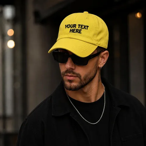 Vista 5 de Gorra de béisbol suave personalizada, sombrero personalizado con texto personalizado, gorras de algodón estilo dad hat para hombres y mujeres