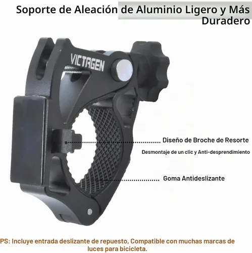 Vista 3 de Soporte de bicicleta de repuesto para luz de bicicleta, soporte de aluminio para luces de bicicleta, soporte universal para faros delanteros 1