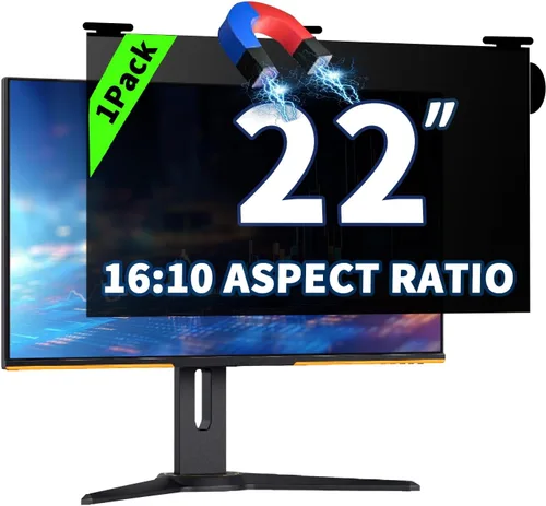 Vista 24 de Pantalla de privacidad magnética colgante de 21.5 pulgadas para monitor de pantalla ancha de 16:9, pantalla de privacidad extraíble, antirreflejos