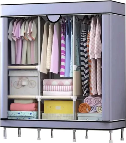 Vista 9 de large closets Wardrobe Closet with Pattern Cloth Cover Wardrobe Closet Steel Rack Closet for Clothes Saves Space Portable Storage Closet Space-saving