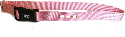 Vista 6 de Sparky Pet Co Perro cerca E collar receptor resistente Nylon 1" 3 agujeros consecutivos correa para todos los sistemas de collar e marrón