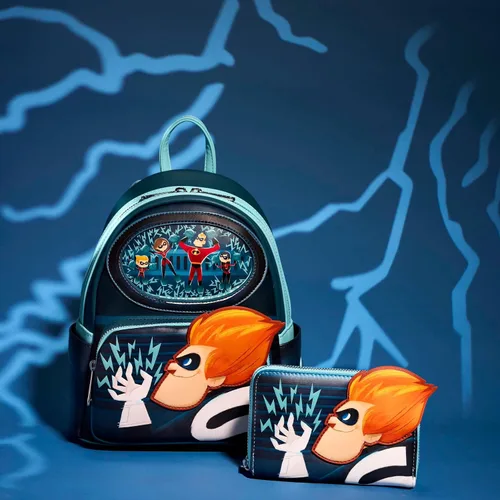 Vista 3 de Loungefly Disney Pixar Moments Incredibles Syndrome Mini mochila, Multi, Mini mochila
