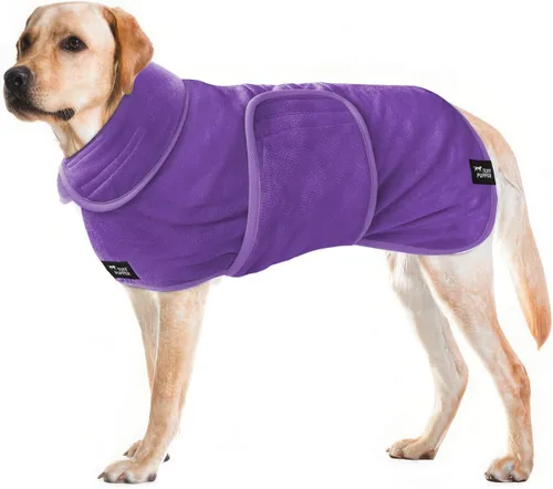 Vista 30 de Tuff Pupper Bata de baño para perro de secado rápido, toalla de felpa de 800 GSM, bata de baño súper absorbente para mascotas y cachorros, capucha