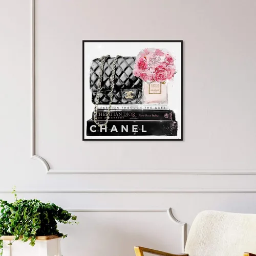 Vista 5 de The Oliver Gal Artist Co. Fashion and Glam - Lienzo decorativo para pared, diseño elegante de Paris, bolsos para decoración del hogar, 24 x 24