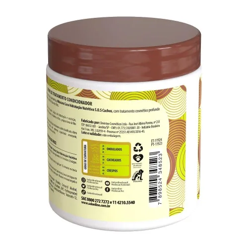 Vista 4 de Salon Line - Linha SOS Cachos (Oleo de Coco) - Mascara de Hidratacao Intensa 500 Gr - Colección (SOS Curls (Aceite de Coco) - Mascarilla Hidratante
