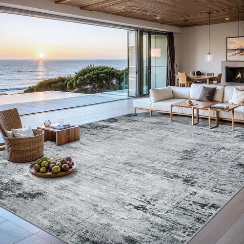 Vista 21 de Area Rugs - Alfombra para sala de estar, 4 x 6, lavable, moderna, abstracta, suave, neutra, antideslizante, grande para interiores, resistente a