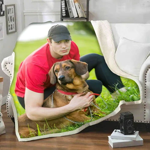 Vista 2 de Manta de foto individual personalizada, manta de fotos personalizada para mascotas, manta de forro polar para mascotas, manta personalizada