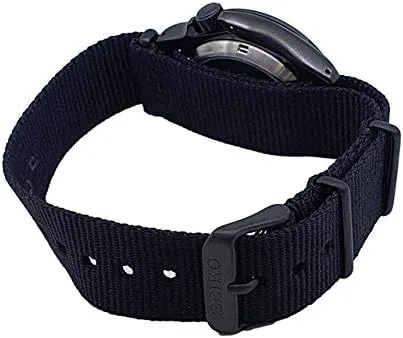 Vista 3 de Seiko 5 deportes negro Dial negro correa de nylon reloj de los hombres SRPE69K1